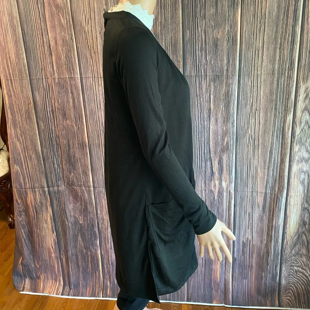 Lemon Tart size XS long black light weight contemporary basic cardigan